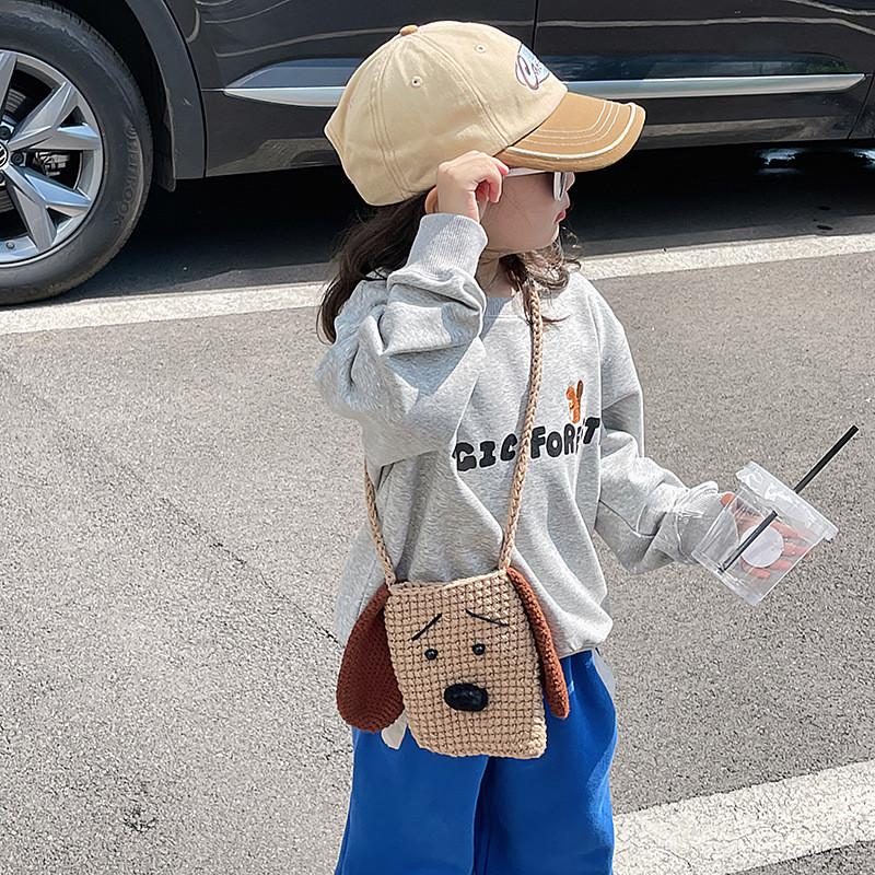 Adorable Cute Dog Plush Crossbody Bag For Kids Stylish Fall Fashionable Purse