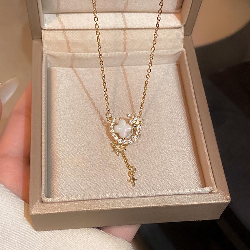 Luxury and Niche Titanium and Steel Necklace for Women, Featuring High-end and Elegant Zirconium Pendant, Collar Chain, New Style