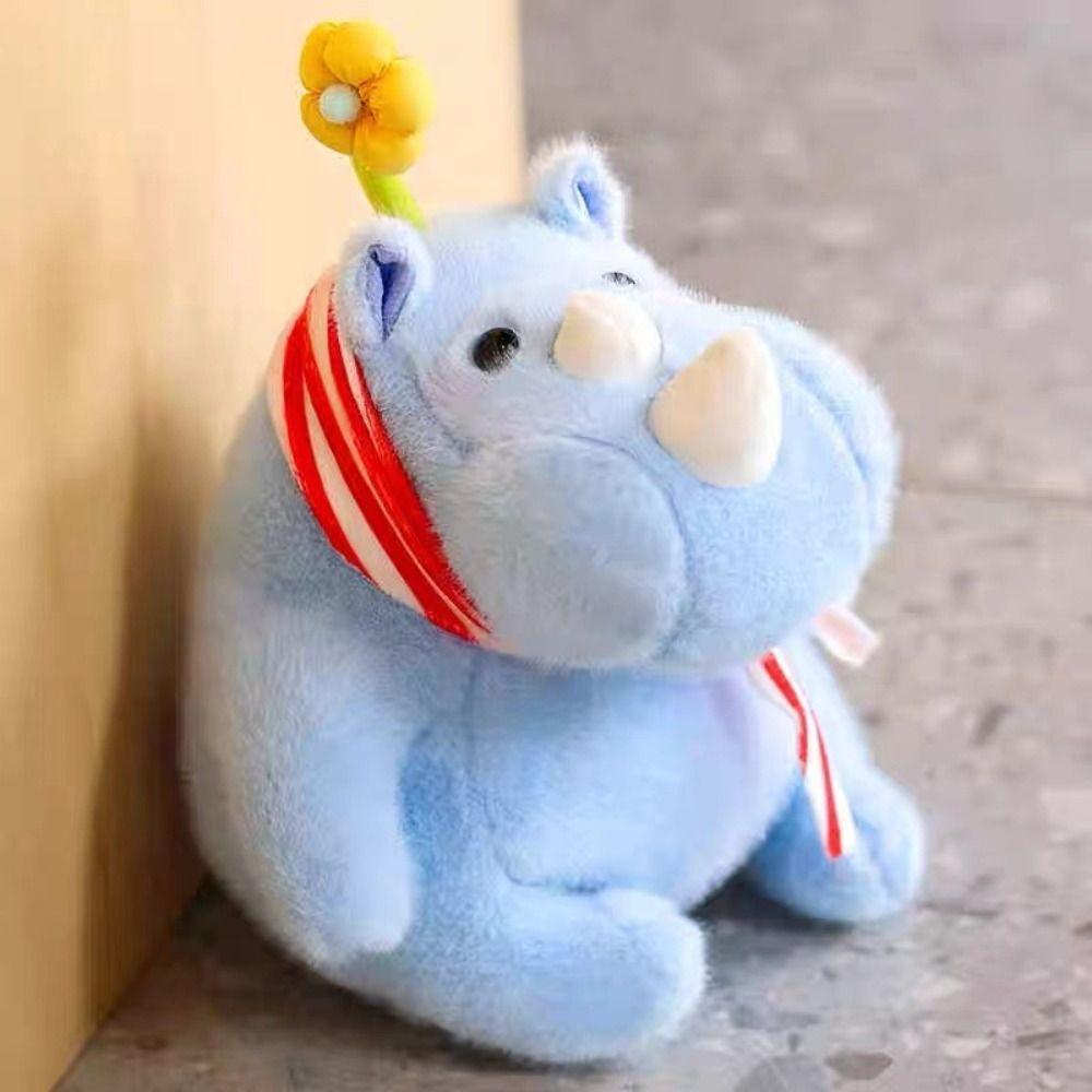 Fluffy Rhinoceros Plush Toy Interactive Stuffed Rhinoceros Doll  Party Supplies