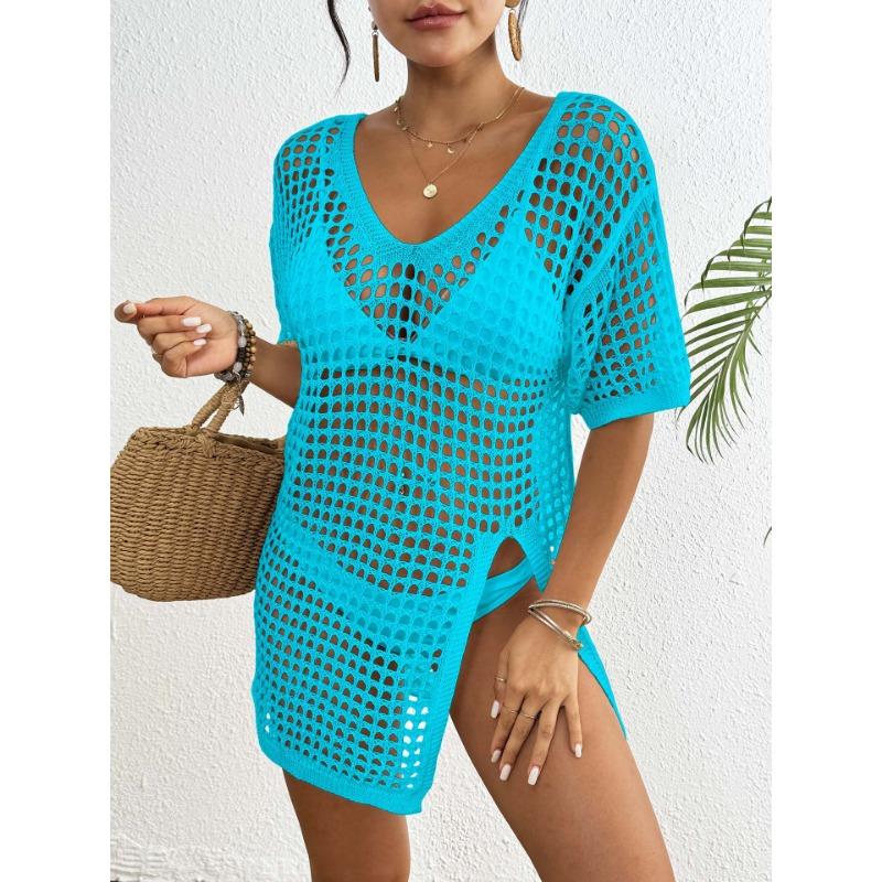 

Женское летнее новое платье-бикини с V-образным вырезом и открытым вырезом One Size синий