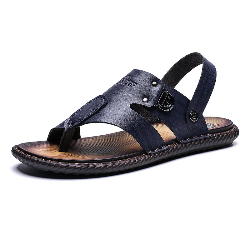 Fashion FUQIAO Summer New Style Men's Sandals Leather Soft Bottom Leisure Men Shoes Sandals Recommend Zandalias Para Hombre Verano