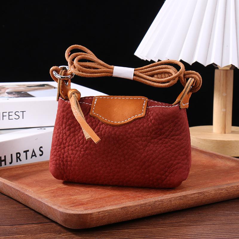 Mini Lipstick, Earphone & Coin Pouch for Women—Soft Cowhide, Japanese & Korean Style