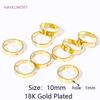 18K Gold Plated Brass Circle Frame Spacer Beads Through Hole Bead Connectors For Bracelet Necklace DIY Jewelry Making Supplies