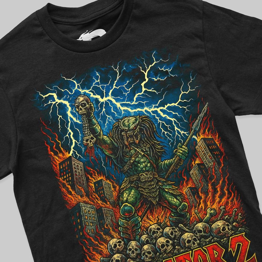 Predator Print T-Shirt - Arnold Retro Movies 80s 90s