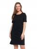 Women's Cotton Dress Short Sleeve Above Knee Comfortable MORAJ S BLACK