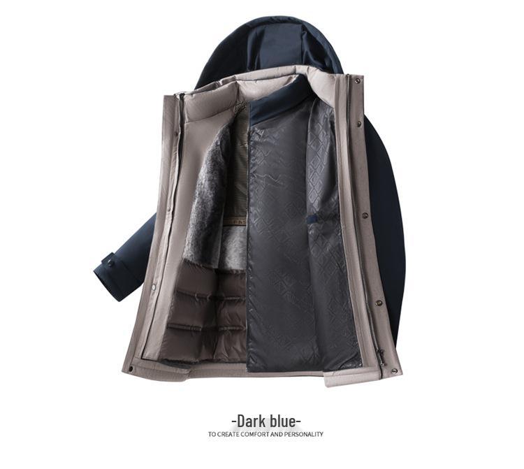 Jiaxing 2025 Men's Versatile Down Jacket: Winter Collection, Detachable Hood, Long Sleeve, Casual Warmth