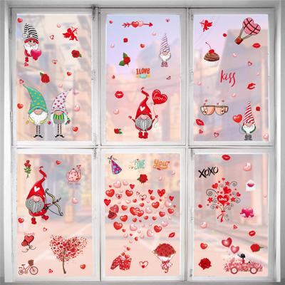 9Sheets 149Pcs Window Clings Glass Window Stickers Decals Decorations for Wedding Anniversary