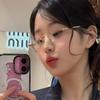 Oval Shape Women Eyeglasses Fashion Stylish Rimless Men Women Frame Glasses Blue Light Blocking Computer Glass