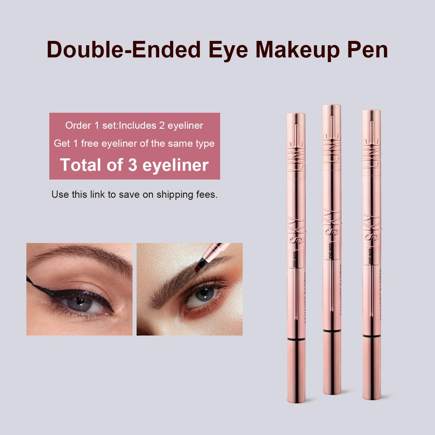 

Водостойкая подводка для глаз, жидкая двухсторонняя подводка для глаз, карандаш для бровей, устойчивая к размазыванию, рельефная модель. Купите 2, получите 1 бесплатно. серебряный