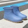 British short women's rain boots fashionable outdoor rain shoes wading shoes thickened waterproof shoes non-slip flat women's water shoes rubber shoes