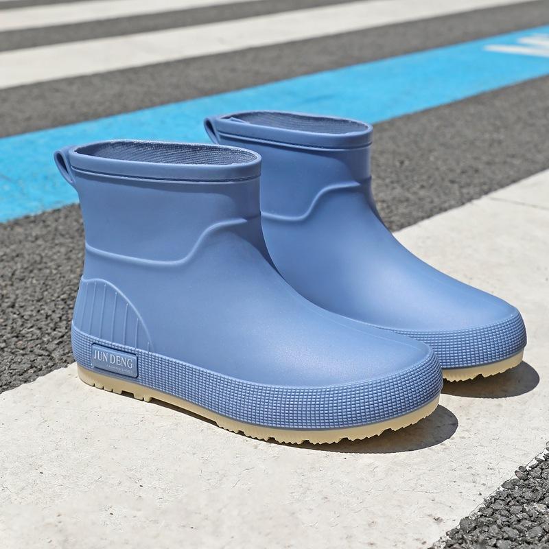 British short women's rain boots fashionable outdoor rain shoes wading shoes thickened waterproof shoes non-slip flat women's water shoes rubber shoes