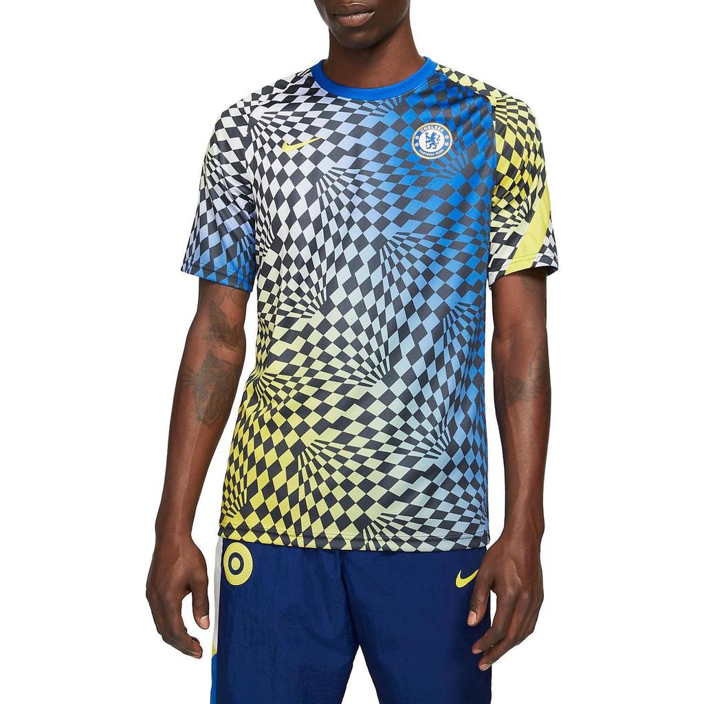 Nike Chelsea FC Football Training Short Sleeve Logo Print Gradient Breathable Jersey Men tops Blue CW4872-409