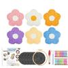 CHENISTORY 6 Pcs Flower Punch Needle Coaster Kit for Beginners Adults Easy Art Coasters Tea Coffee Cup Mat Set for Home Decor