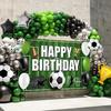 Soccer Party Decorations, 158PCS Soccer Birthday Balloon Garland Arch Kit with Large Happy Birthday Backdrop Banner for Soccer Birthday Party