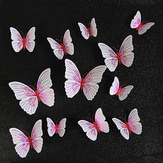 12Pcs Wall Decal Waterproof Realistic Removable Ambilight 3D Wall Sticker Butterfly Wall Stickers