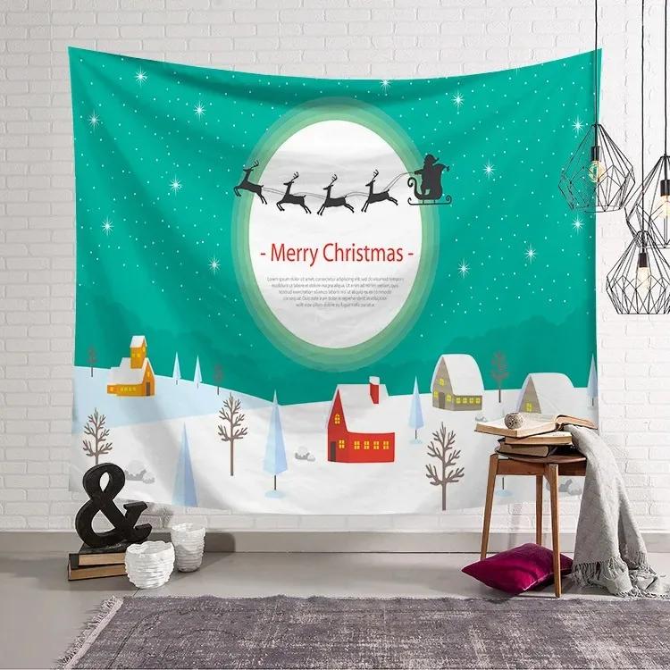 Christmas Cartoon Snowman Tapestry Living Room Sofa Home Decoration Christmas Gift