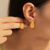 Water Drop Mesh Stud Earrings Retro Exaggerated Design Copper Material Plated 18k Real Gold Earrings