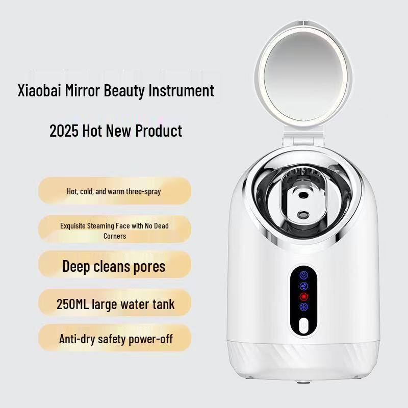 Dual Facial Steamer & Humidifier: Warm Steam Hydrating Device for Home Beauty