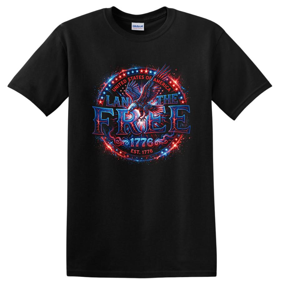 Land of the Free Eagle 1776 USA Independence Day T Shirt Patriotic Tee S