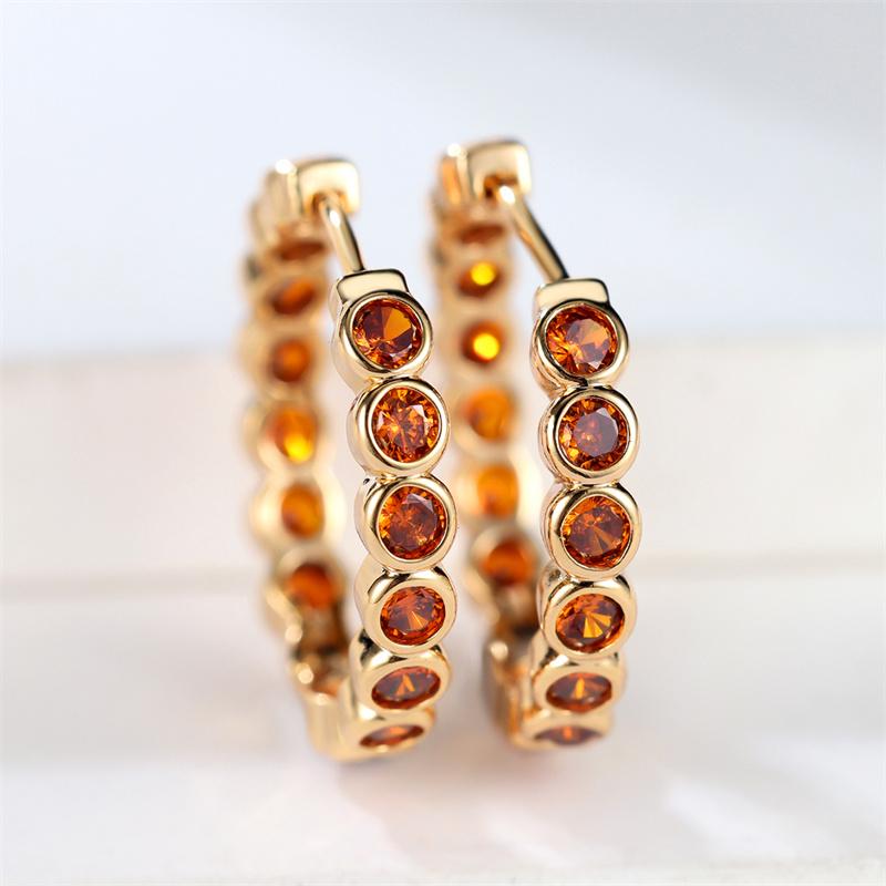 Милые женские маленькие черные красные круглые серьги-подвески желтого золотого цвета модные циркониевые камни свадьба