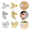 Gaibei 3D Moon Bow Ear Cartilage Studs - European & American Style Jewelry.