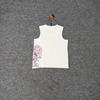 Unisex Oversized Cotton Tank Top With Heavy-Duty Cherry Blossom Embroidery Streetwear Casual