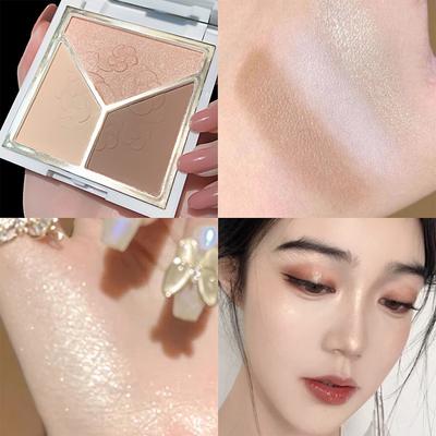 Трьох кольорів Sleeper Silkworm Contouring Plate Natural Highlight Brightening Fitting Powder Blush Матові тіні для повік Земляний колір Стійкий макіяж