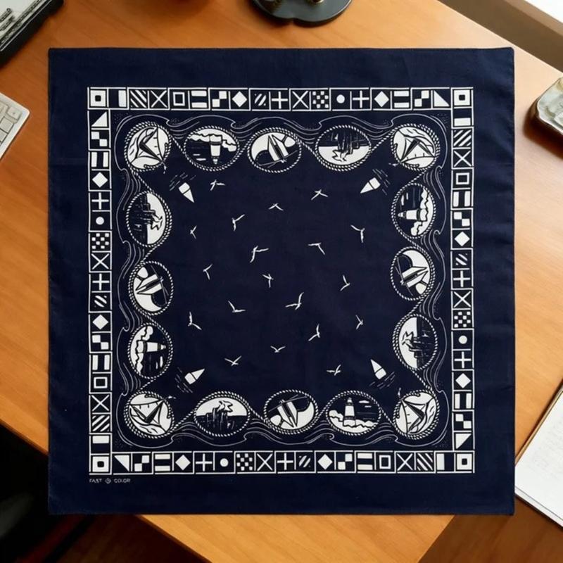 Vintage Style Cotton Scarf Lightweight Breathable Fashion Bandana Multipurpose Headscarf For Men And Women