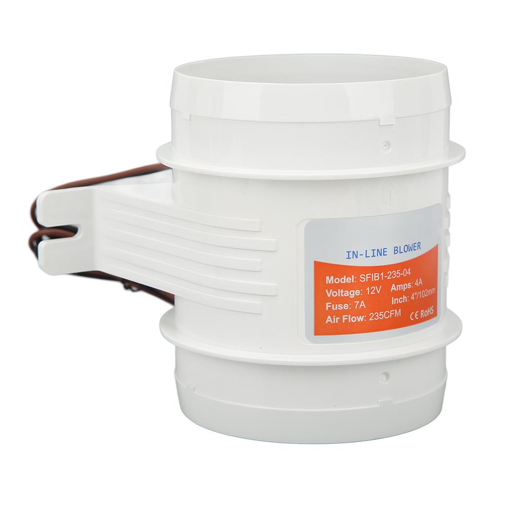 4 Zoll Inline-Bilgenluftgebläse DC12V 235CFM Elektrischer Marine-Inline-Lüfter mit hohem Luftdurchsatz für Wohnmobile Boote Yac