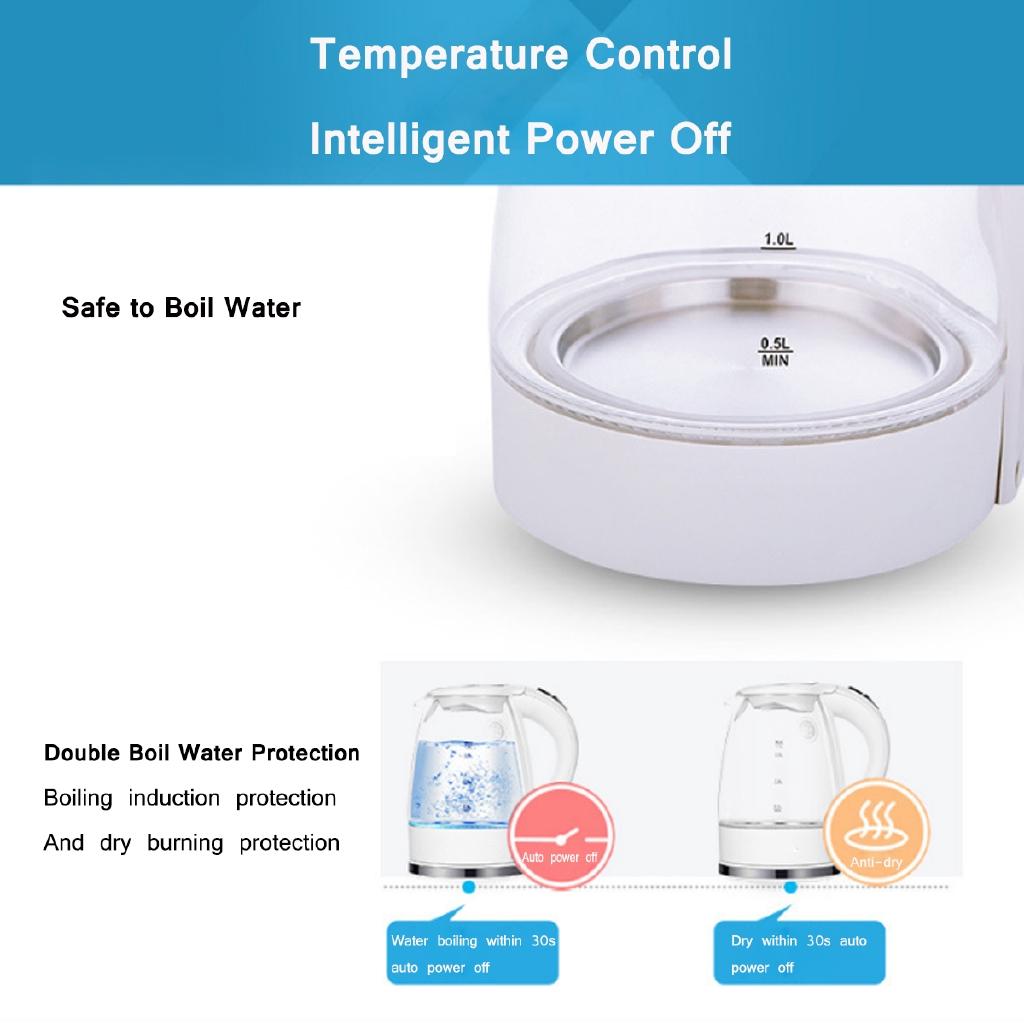 2000w 1.7L LED Illuminated Glass Kettle Electric Rapid Boil Cordless Electric Kettle kitchen kettle Teapot Smart Kettle