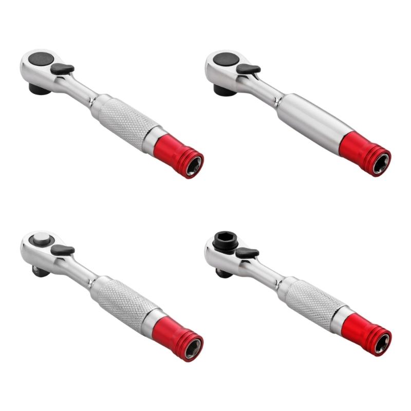 High Torques 1/4Inch Ratchet Wrench Socket with 2 Directional Mechanism and Swivels Head for Accessing Tight Confined Space