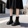 Casual women's shoes with thick soles and thick heels, fitted ankle boots