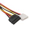 15Pin SATA Male IDE Molex Female To 4Pin + 15Pin SATA Female Power