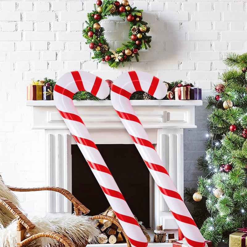 

1/2 шт. надувной леденец в виде леденца, воздушный шар, рождественское украшение для дома, наружное рождественское украшение, Навидад, 2024, новогодний подарок для детей