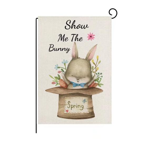 

Садовый флаг, двухсторонний, с узором счастливой Пасхи, кролика, висит баннер, флаг, макет сцены, реквизит 12