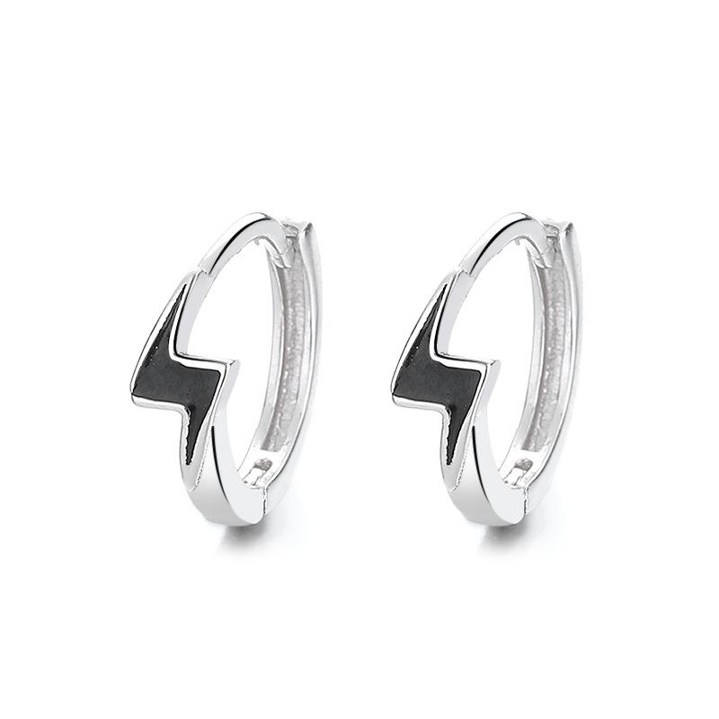 Lightning Earrings Sterling Silver Ear Buckles Women'S Premium Sense Earrings Men'S Personality Unique Simple Earrings Earrings
