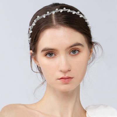 Beauty Women Ladies Pearl Wave Headband Hair Hoop Crystal Rhinestone Haiband Wedding Party