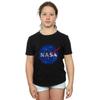 NASA Dziewczęcy klasyczny T-shirt bawełniany z logo Insignia z efektem postarzenia