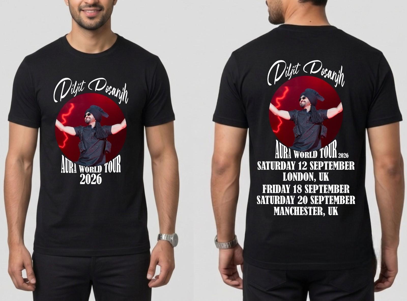 Diljit Dosanjh Aura World Tour Unisex T-Shirt - Punjabi Live Music UK 2026 Tee S
