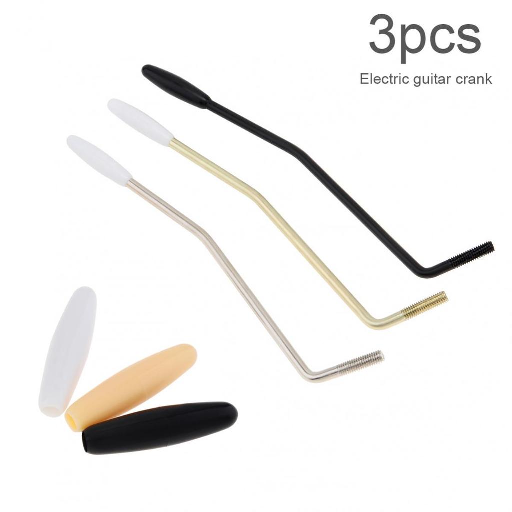 3 Stück 6 mm Tremolo-Arm Whammy Bar Vibrato Steel mit Ersatzkappen für E-Gitarre