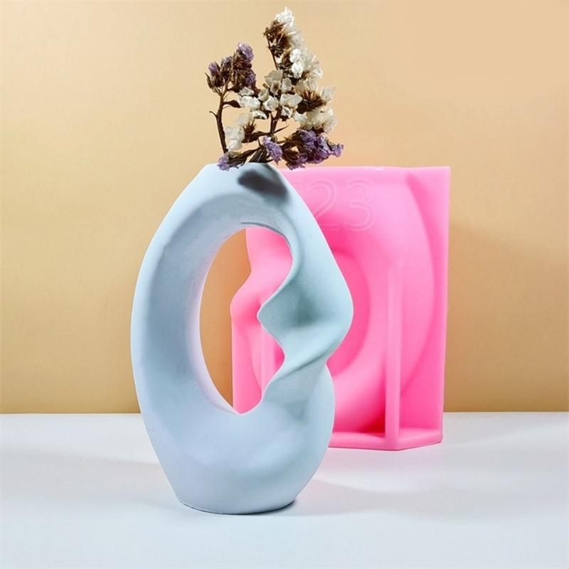 Minimalist Art Vase Silicone Mold Unique Home Decors Pieces Creating Mould Unique Nordic Style Vase Silicone Mold