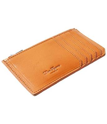 Dom Teporna Ultra-dünnes Fragment-Etui, Echtes Leder, Kartenetui, Münzbörse, Smart Wallet, Italienisches Leder, Rindsleder, So dünn wie ein Geldscheinklammer,