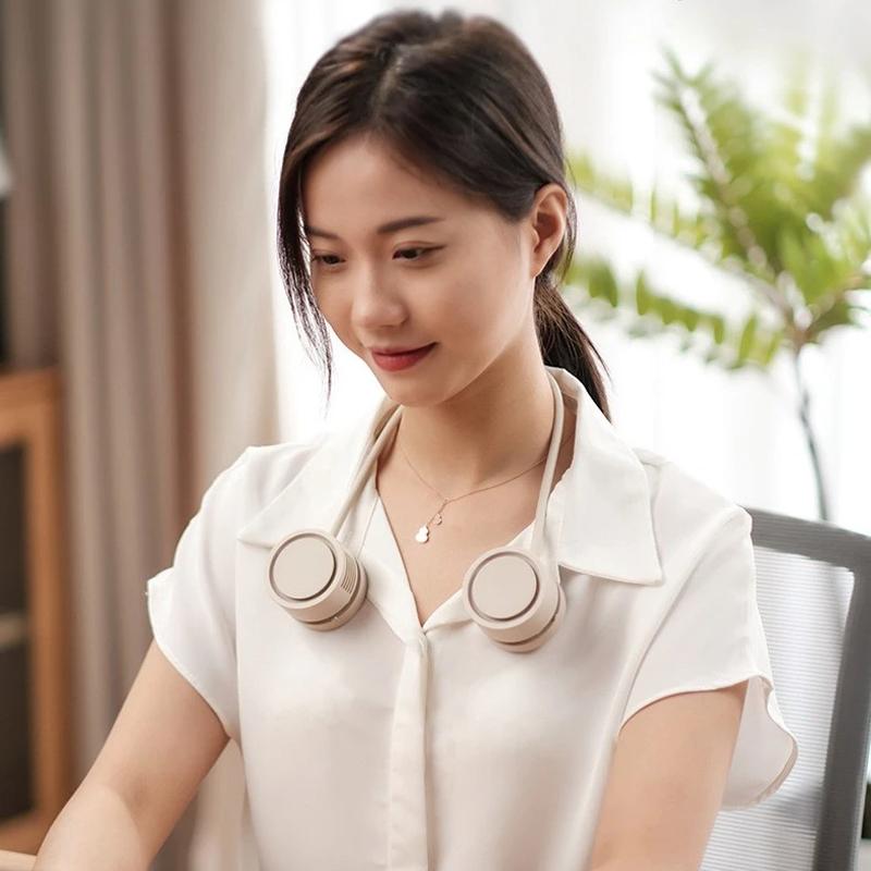 Portable Neck Fan Foldable Mini USB Fan Rechargeable 1600mah Cooling Wind Fans Personal Silent Neckfan for Sports New 2026