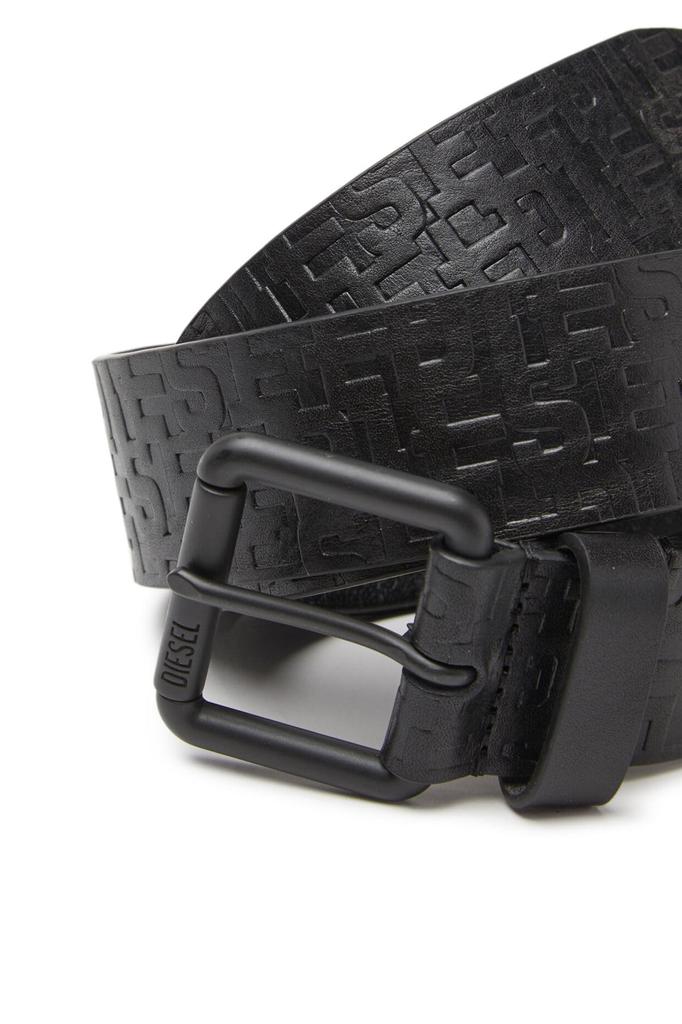 Cow Leather Monogram Belt X09400PR505 85 Black T8013 [Diesel] Men's