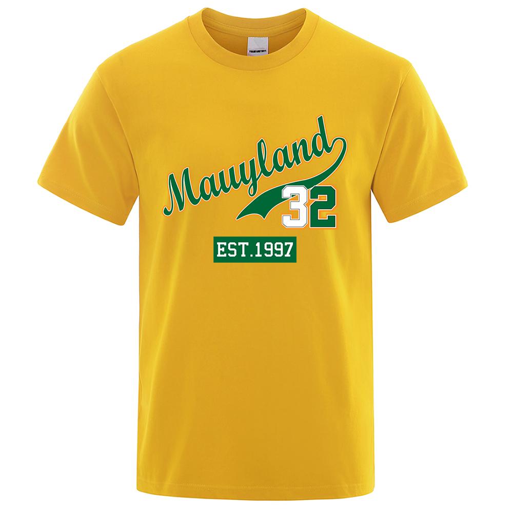 

Marllyland 32 Est.1997 уличная одежда с буквенной графикой, мужские повседневные футболки большого размера из хлопка с круглым вырезом, свободные футболки 3XL