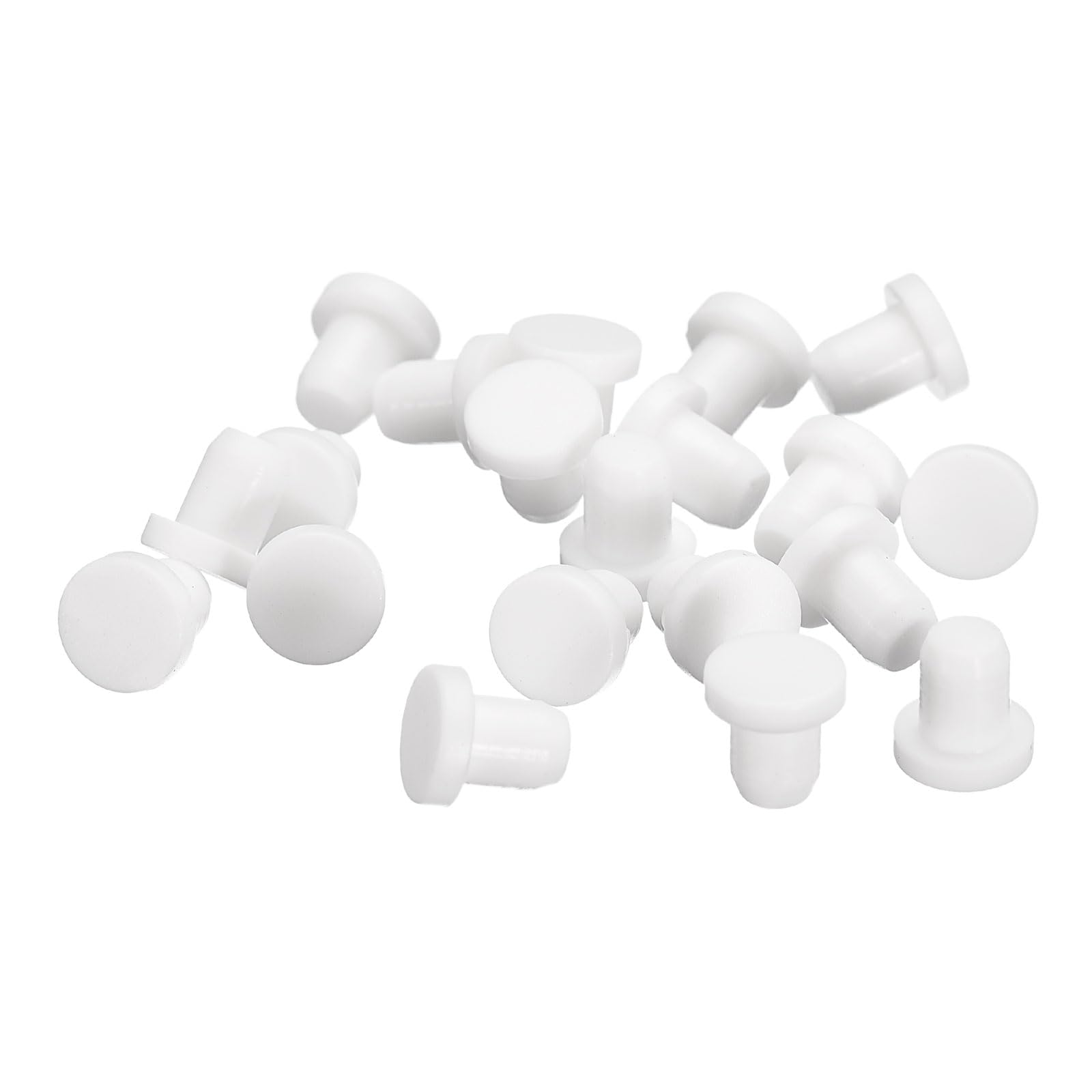 uxcell 20pcs White Rubber Stopper S5.5 Waterproof Plug for 5-5.5mm/0.2-0.22  Hole
