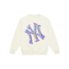 New MLB New York Yankees Basic Collection 24FW Crew Neck American Style Sweatshirt Unisex Cream 3AMTB1344-50CRD