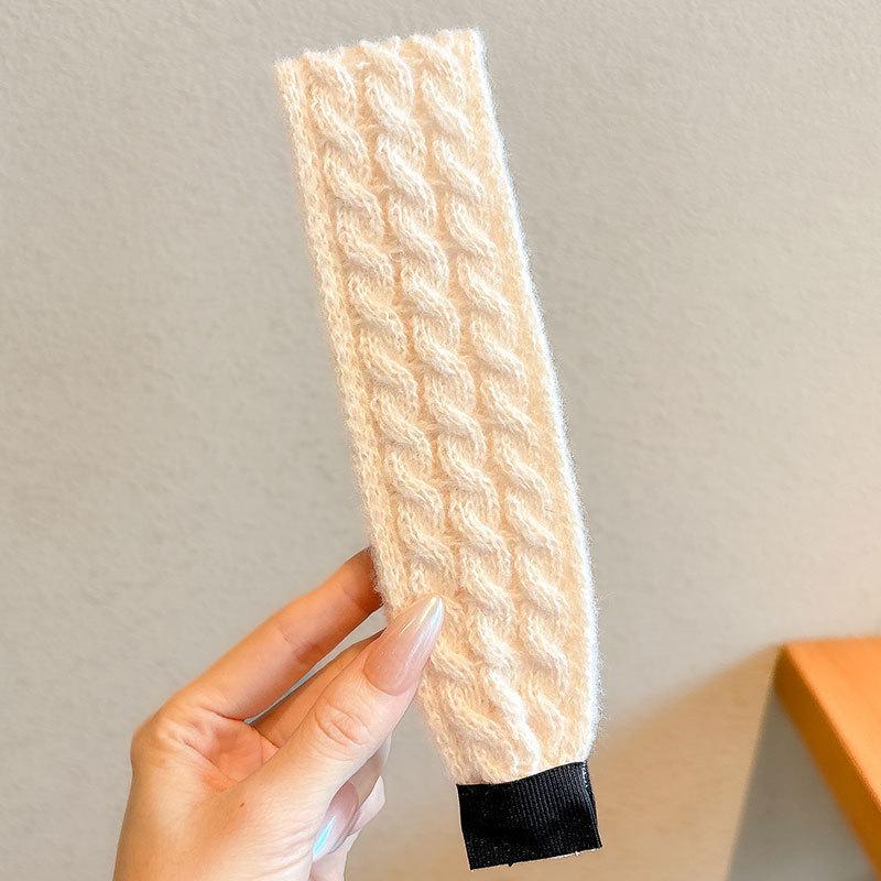 Floral Knit Choppy Bangs Sticker Headband for Women – Non-Slip Hair Magic for Washing Face.