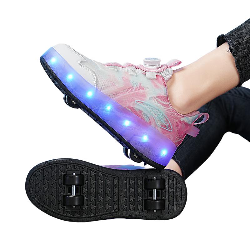 Genesource Duobao Double-Wheel Roller Skate Shoes EU 30-40