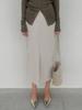 Memua Velouté Leather Long Midi Skirt (Ivory)